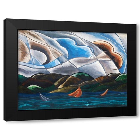 Clouds and Water Black Modern Wood Framed Art Print with Double Matting by Dove, Arthur