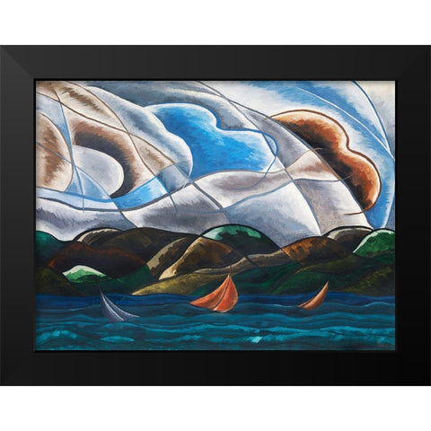 Clouds and Water Black Modern Wood Framed Art Print by Dove, Arthur