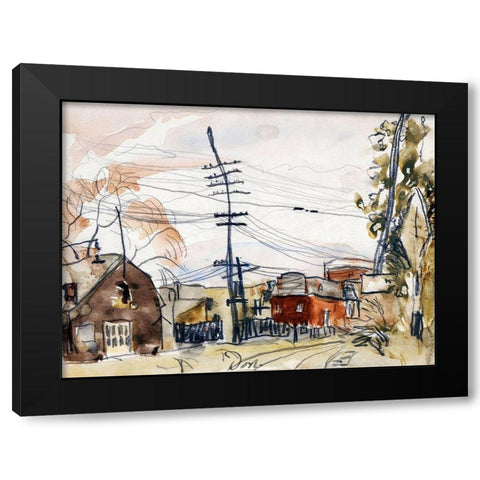 Fall Brook Railroad Black Modern Wood Framed Art Print with Double Matting by Dove, Arthur