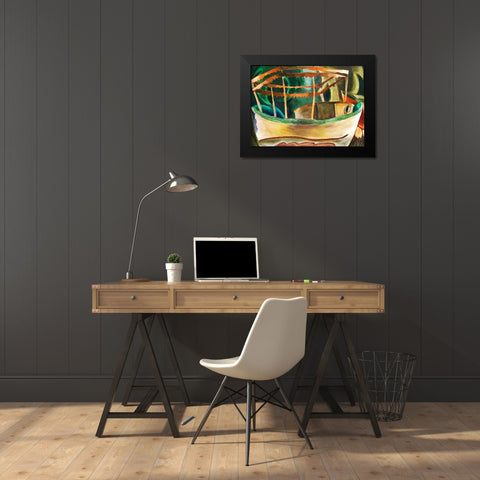 Fishboat Black Modern Wood Framed Art Print by Dove, Arthur