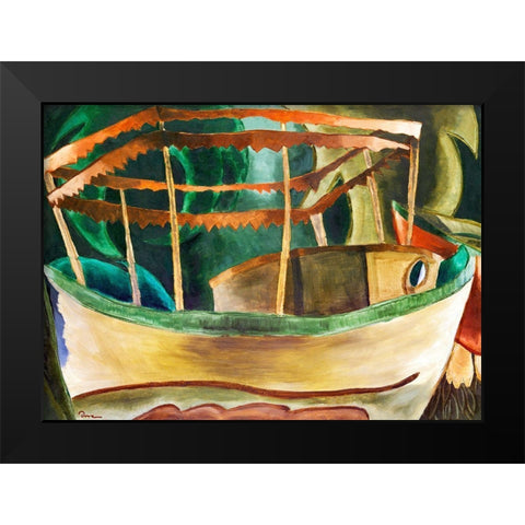 Fishboat Black Modern Wood Framed Art Print by Dove, Arthur