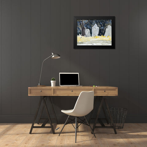Old Tombstones Black Modern Wood Framed Art Print by Dove, Arthur