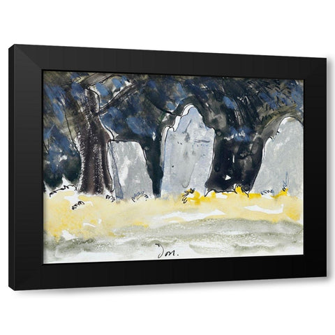 Old Tombstones Black Modern Wood Framed Art Print with Double Matting by Dove, Arthur