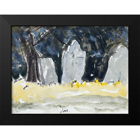 Old Tombstones Black Modern Wood Framed Art Print by Dove, Arthur