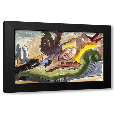 Beach Black Modern Wood Framed Art Print with Double Matting by Dove, Arthur