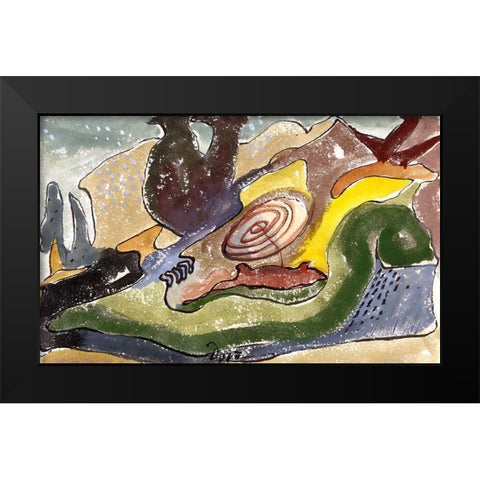 Beach Black Modern Wood Framed Art Print by Dove, Arthur