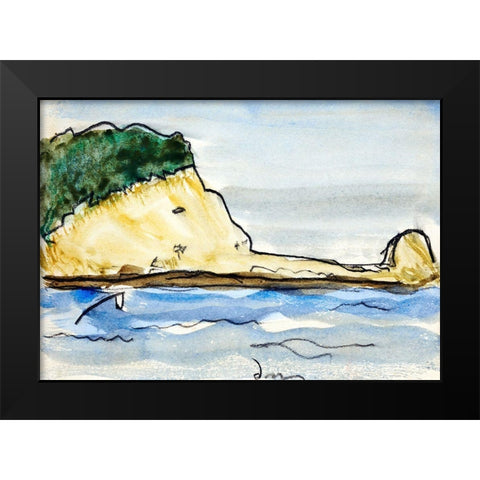 Target Rock Black Modern Wood Framed Art Print by Dove, Arthur