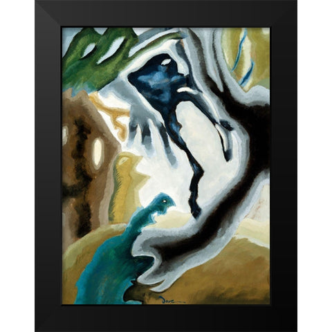 Barnyard Fantasy Black Modern Wood Framed Art Print by Dove, Arthur