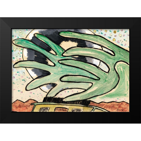 Silver Ball-Barge-and Trees Black Modern Wood Framed Art Print by Dove, Arthur