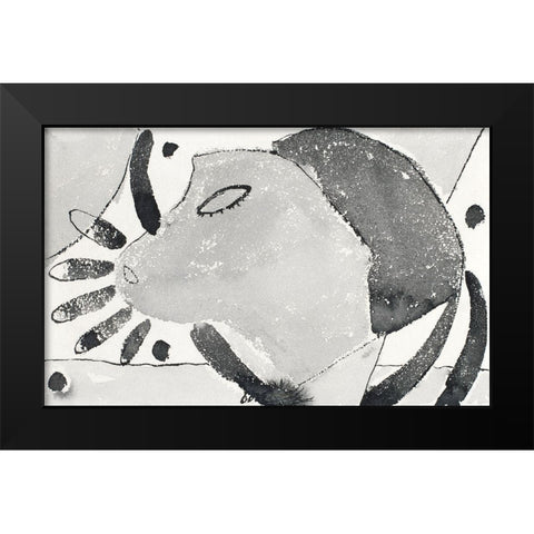 There Was a Cat Somewhere Black Modern Wood Framed Art Print by Dove, Arthur