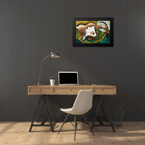 Study for Goat Black Modern Wood Framed Art Print by Dove, Arthur