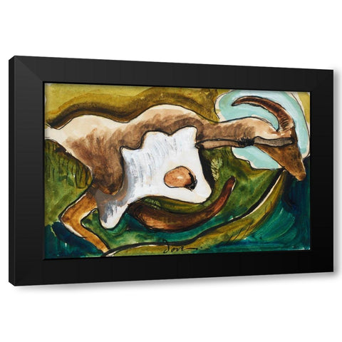 Study for Goat Black Modern Wood Framed Art Print by Dove, Arthur