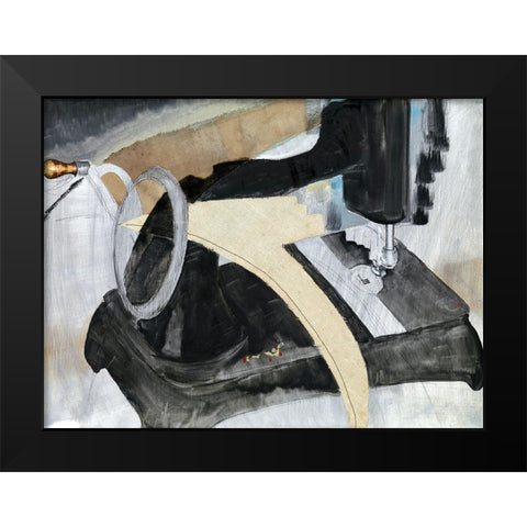 Hand Sewing Machine Black Modern Wood Framed Art Print by Dove, Arthur