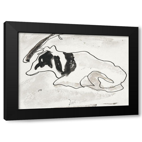 Cow II Black Modern Wood Framed Art Print with Double Matting by Dove, Arthur