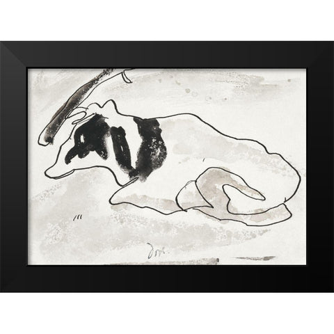 Cow II Black Modern Wood Framed Art Print by Dove, Arthur