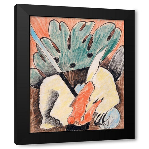 Untitled Black Modern Wood Framed Art Print with Double Matting by Dove, Arthur
