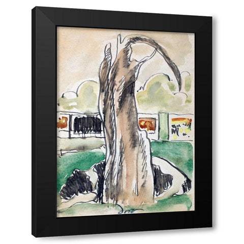 Tree Black Modern Wood Framed Art Print with Double Matting by Dove, Arthur