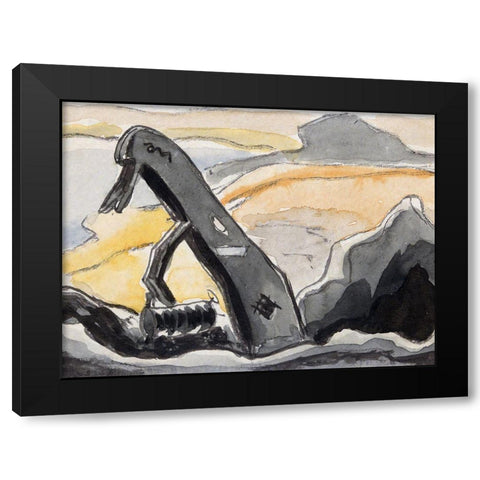 Steam Shovel–Port Washington Black Modern Wood Framed Art Print by Dove, Arthur