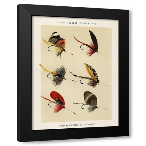 Lake Fishing Flies VIII from Favorite Flies and Their Histories Black Modern Wood Framed Art Print by Marbury, Mary Orvis