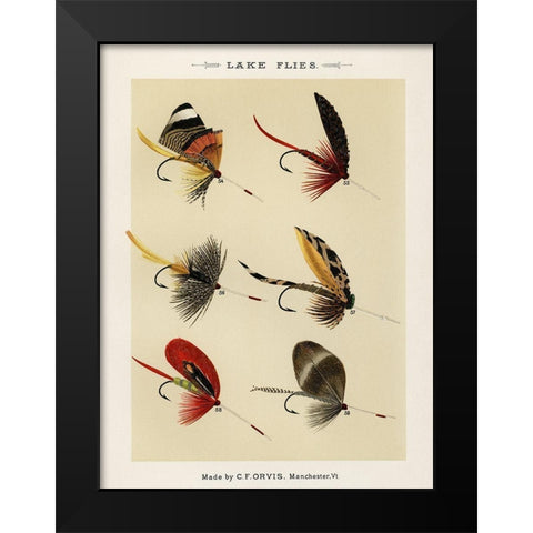 Lake Fishing Flies VIII from Favorite Flies and Their Histories Black Modern Wood Framed Art Print by Marbury, Mary Orvis