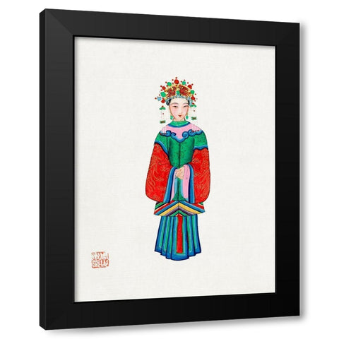 Princess imperial costume Black Modern Wood Framed Art Print with Double Matting by Vintage Chinese Clothing