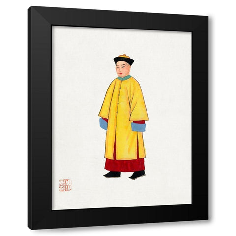 Man in yellow priest robe Black Modern Wood Framed Art Print with Double Matting by Vintage Chinese Clothing