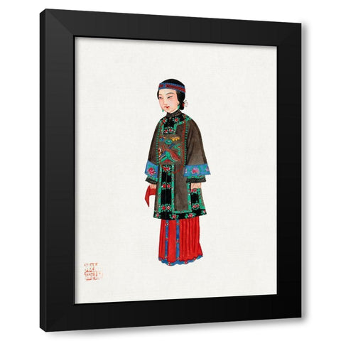 Chinese lady in official robe Black Modern Wood Framed Art Print with Double Matting by Vintage Chinese Clothing