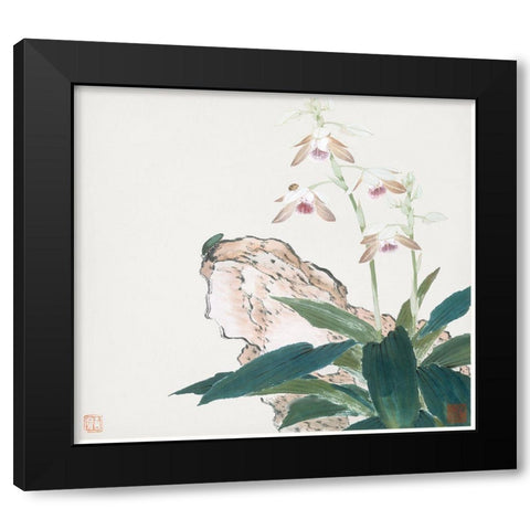 Insects and Flowers VIII Black Modern Wood Framed Art Print with Double Matting by Lian, Ju
