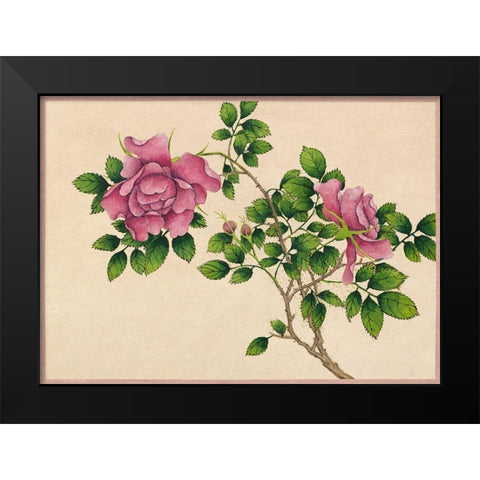 Rose Black Modern Wood Framed Art Print by Ruoai, Zhang