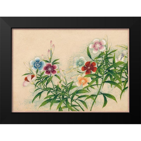 Pinks Black Modern Wood Framed Art Print by Ruoai, Zhang