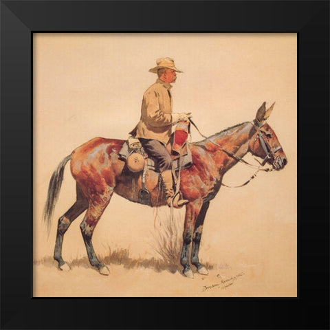A Packer Black Modern Wood Framed Art Print by Remington, Frederic