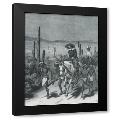 The Apache War-Sketch Black Modern Wood Framed Art Print by Remington, Frederic