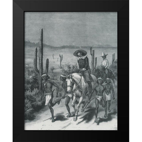The Apache War-Sketch Black Modern Wood Framed Art Print by Remington, Frederic