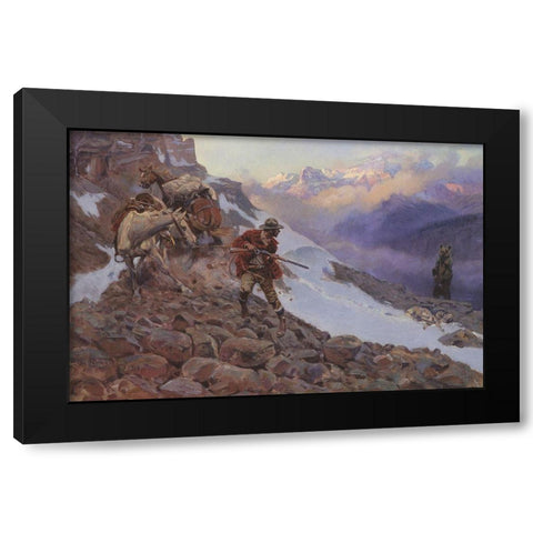 Whose Meat Black Modern Wood Framed Art Print by Russell, Charles Marion