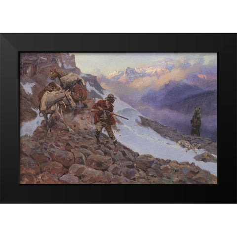 Whose Meat Black Modern Wood Framed Art Print by Russell, Charles Marion