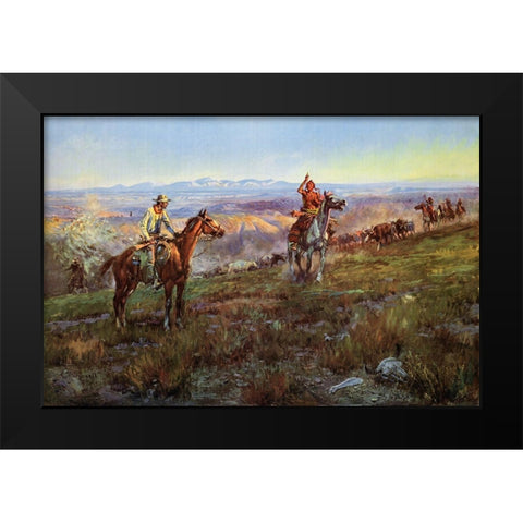 Toll Collectors Black Modern Wood Framed Art Print by Russell, Charles Marion
