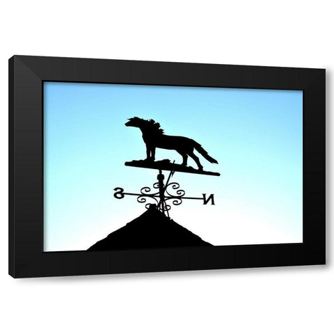 Horse Weather Vane Black Modern Wood Framed Art Print by The Yellowstone Collection