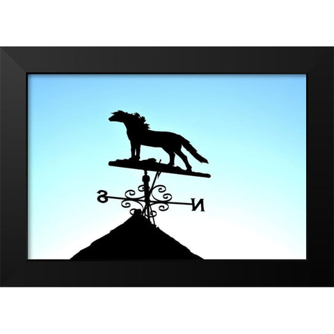 Horse Weather Vane Black Modern Wood Framed Art Print by The Yellowstone Collection