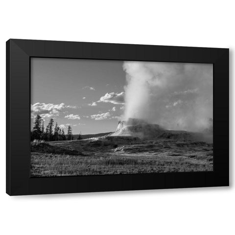 Castle Geyser late Evening, Yellowstone National Park Black Modern Wood Framed Art Print by Frank, Jacob W.