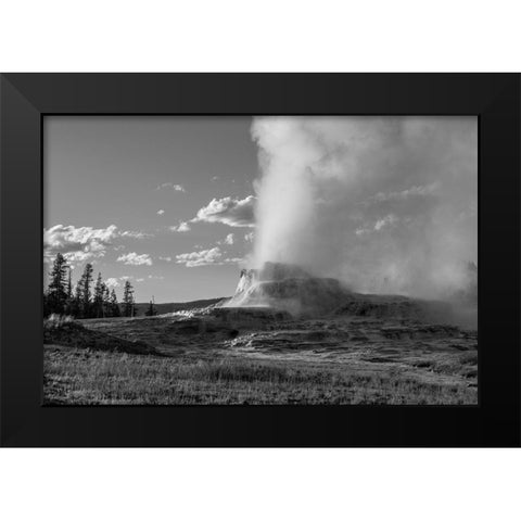 Castle Geyser late Evening, Yellowstone National Park Black Modern Wood Framed Art Print by Frank, Jacob W.