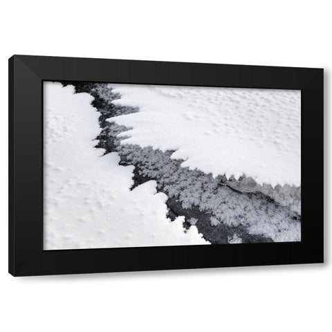 Ice formations along Slough Creek, Yellowstone National Park Black Modern Wood Framed Art Print by The Yellowstone Collection