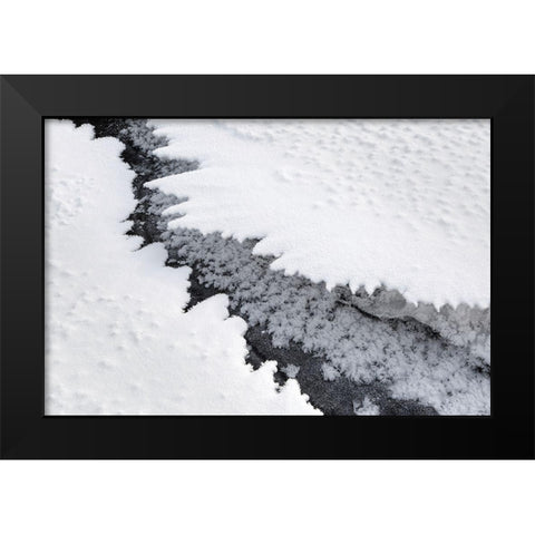 Ice formations along Slough Creek, Yellowstone National Park Black Modern Wood Framed Art Print by The Yellowstone Collection