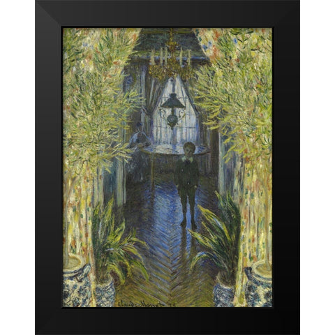 A Corner of the Apartment 1875 Black Modern Wood Framed Art Print by Monet, Claude