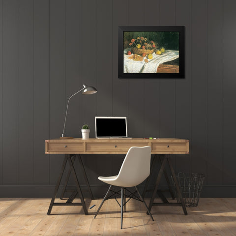 Apples and Grapes 1879 Black Modern Wood Framed Art Print by Monet, Claude