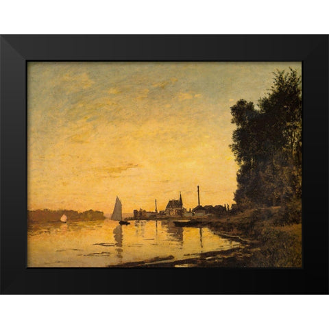 Argenteuil-late afternoon 1872 Black Modern Wood Framed Art Print by Monet, Claude