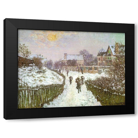 Boulevard St Denis-Argenteuil 1875 Black Modern Wood Framed Art Print by Monet, Claude