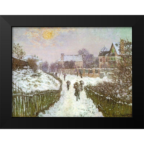 Boulevard St Denis-Argenteuil 1875 Black Modern Wood Framed Art Print by Monet, Claude