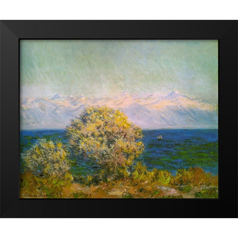 Cap DAntibes-Mistral 1888 Black Modern Wood Framed Art Print by Monet, Claude
