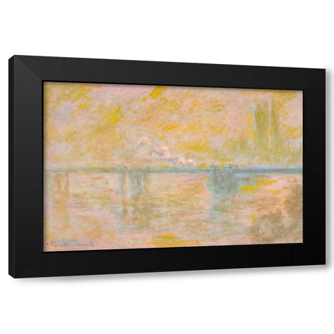 Charing Cross Bridge I 1901 Black Modern Wood Framed Art Print by Monet, Claude