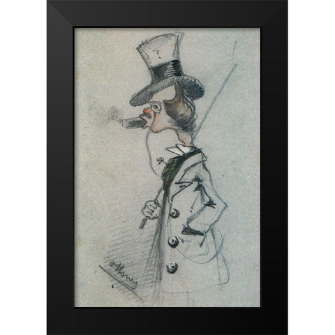 Dandy with a cigar 1857 Black Modern Wood Framed Art Print by Monet, Claude